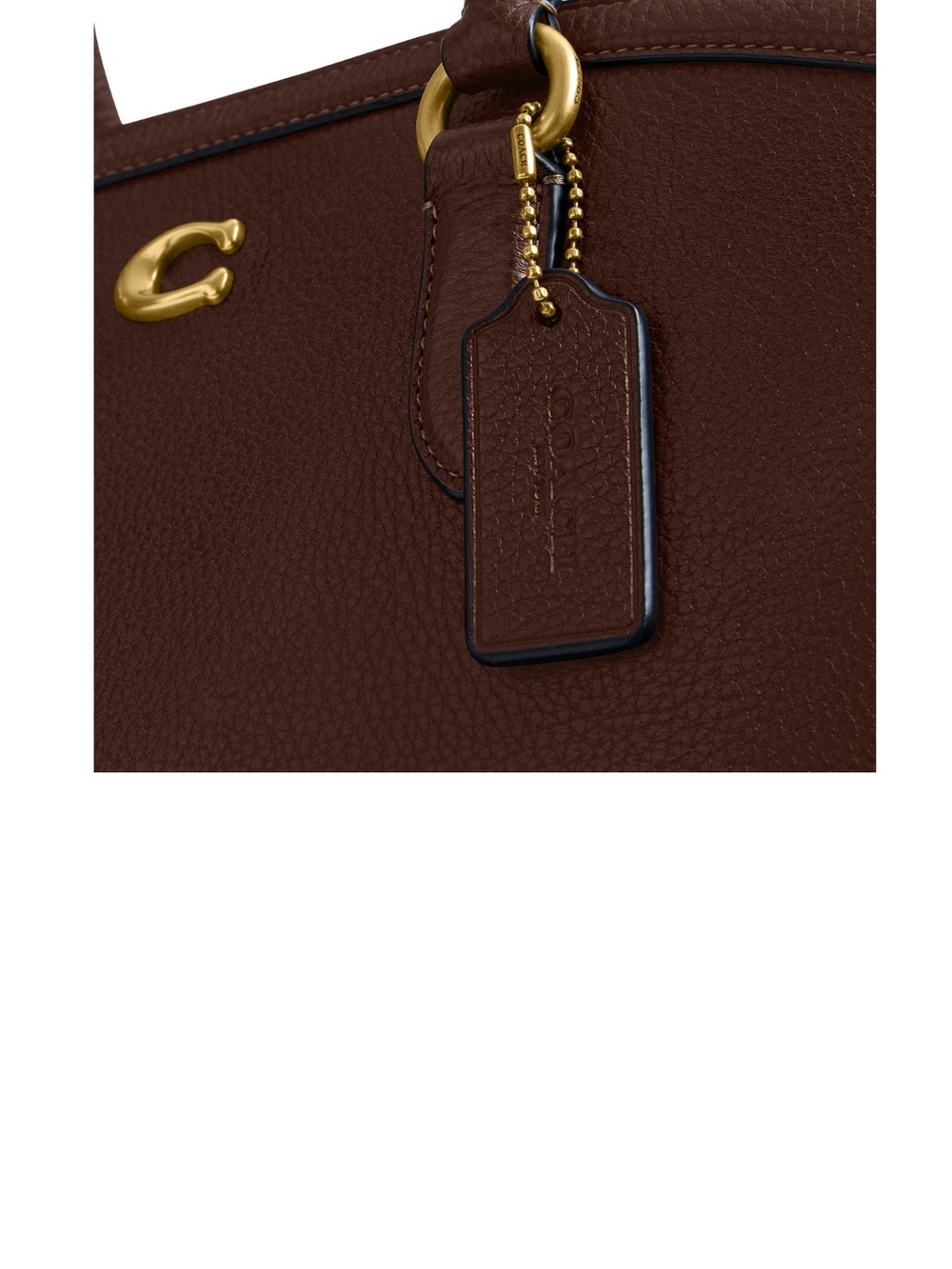 Coach Dark Brown Pebbled Leather Satchel with Shoulder Strap - Picture 6 of 8